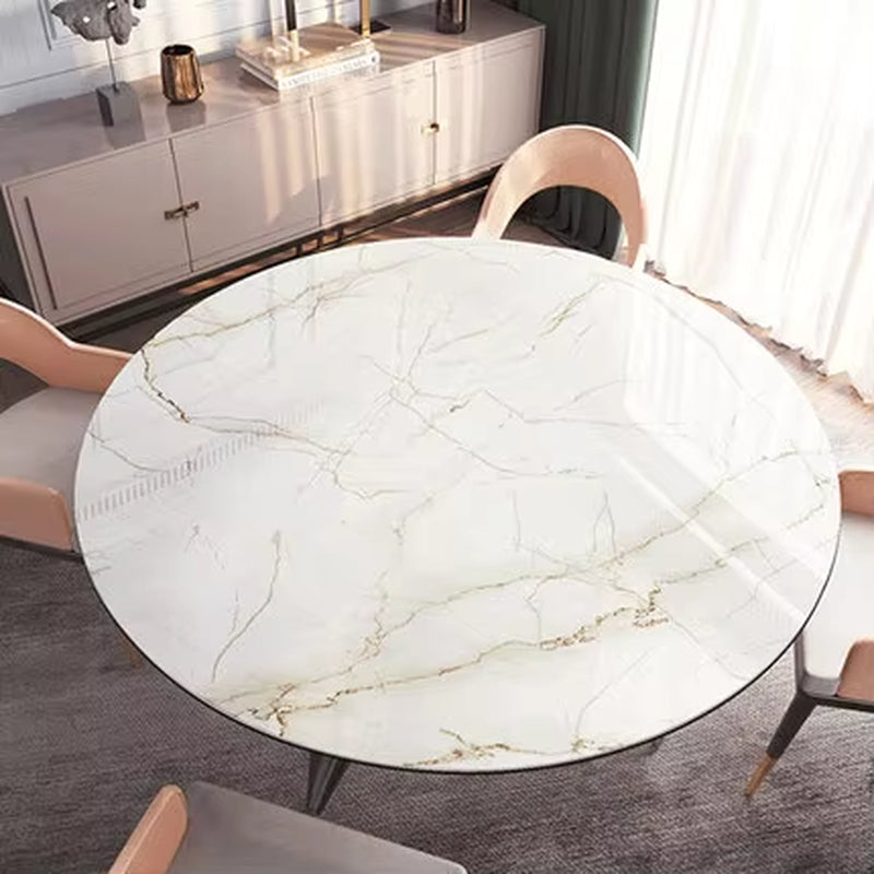 Round Marble Table Cloth Coffee Table Tablecloth PVC Plastic Table Mat Waterproof Table Cover Dining Table Decor Send in Roll