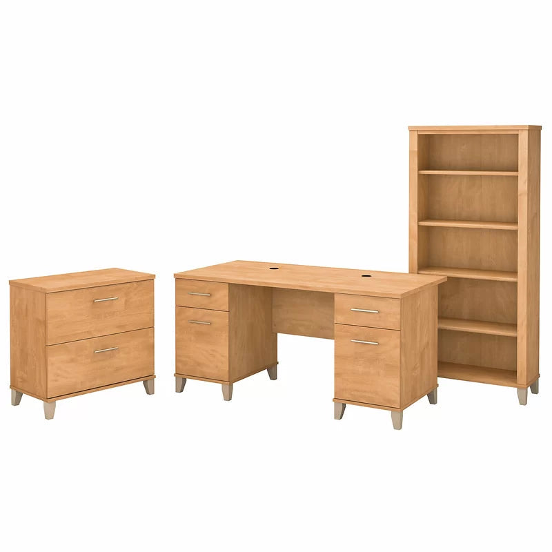 Magomed 3 Piece Rectangular Computer Desk Office Set