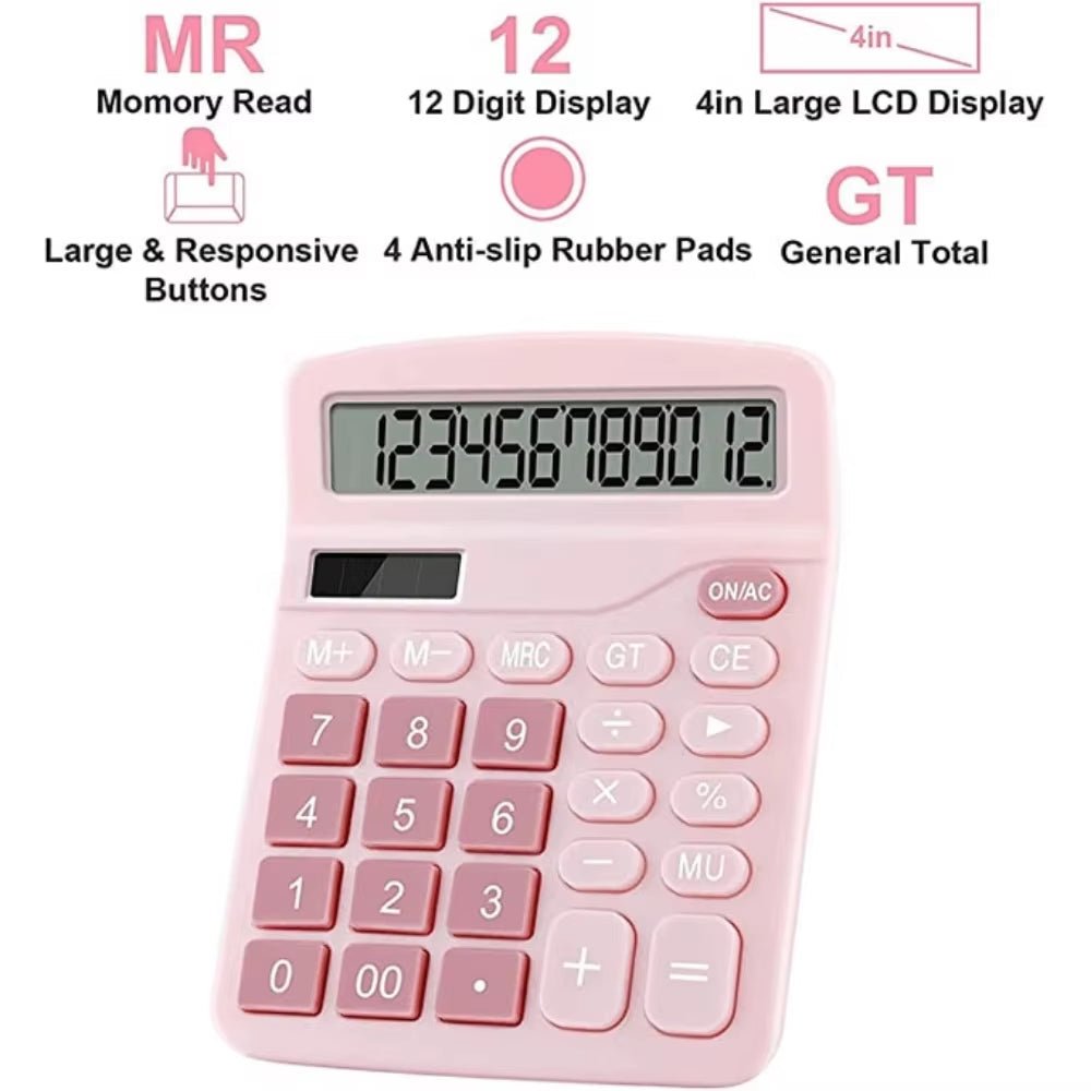 1Pcs Solar Scientific Calculator Desktop Financial Office Computer Calculators Large Display Office Calculators Cute Calculator