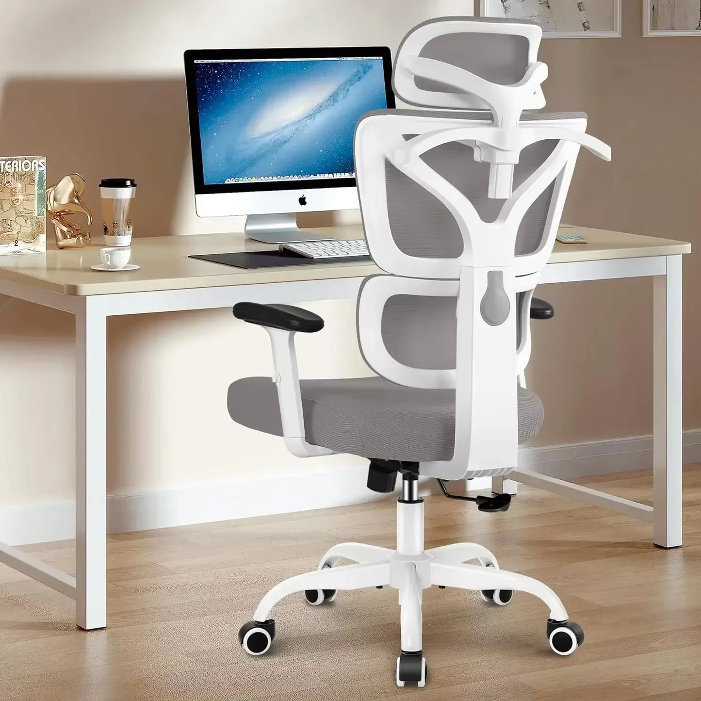 Office Chair, Ergonomic, with Reclining Comfort Office Chair, Lumbar Support, Breathable Office Chair and Adjustable Armrests