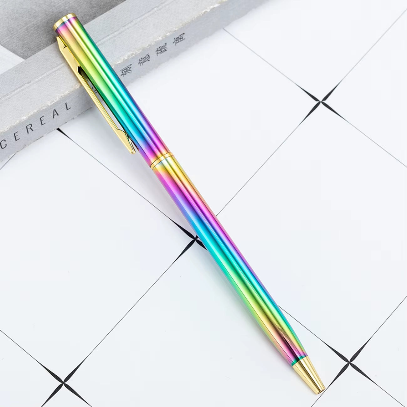 1 Piece  Creative Multicolor Ballpoint Pen Business Metal Office Rotate Pens School Stationery Office Supplies