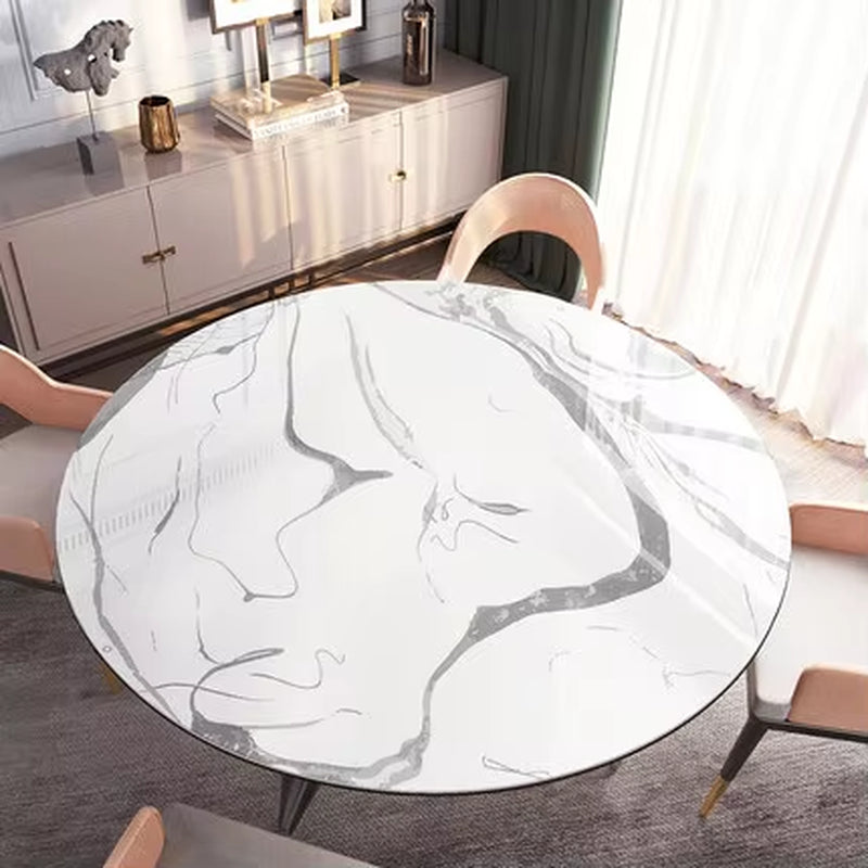 Round Marble Table Cloth Coffee Table Tablecloth PVC Plastic Table Mat Waterproof Table Cover Dining Table Decor Send in Roll