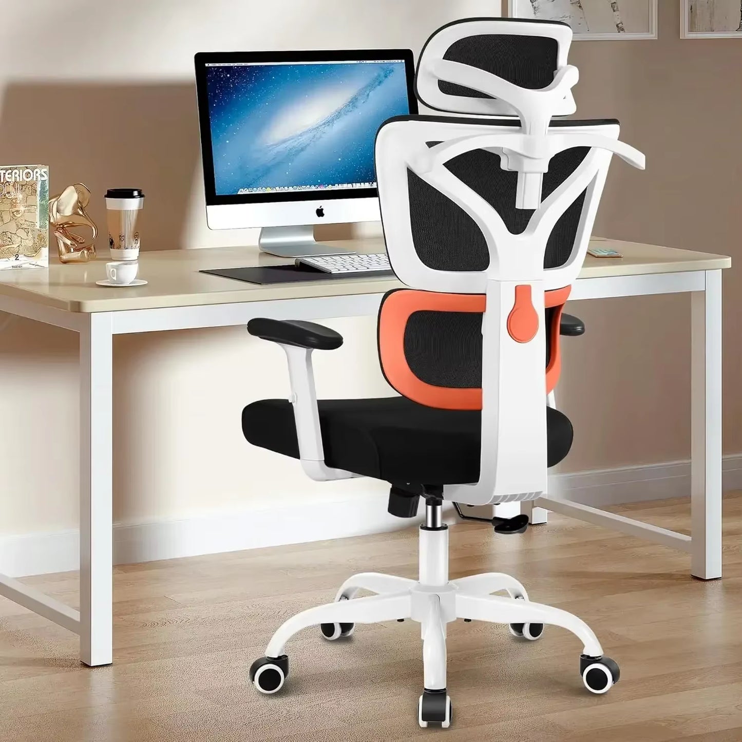 Office Chair, Ergonomic, with Reclining Comfort Office Chair, Lumbar Support, Breathable Office Chair and Adjustable Armrests