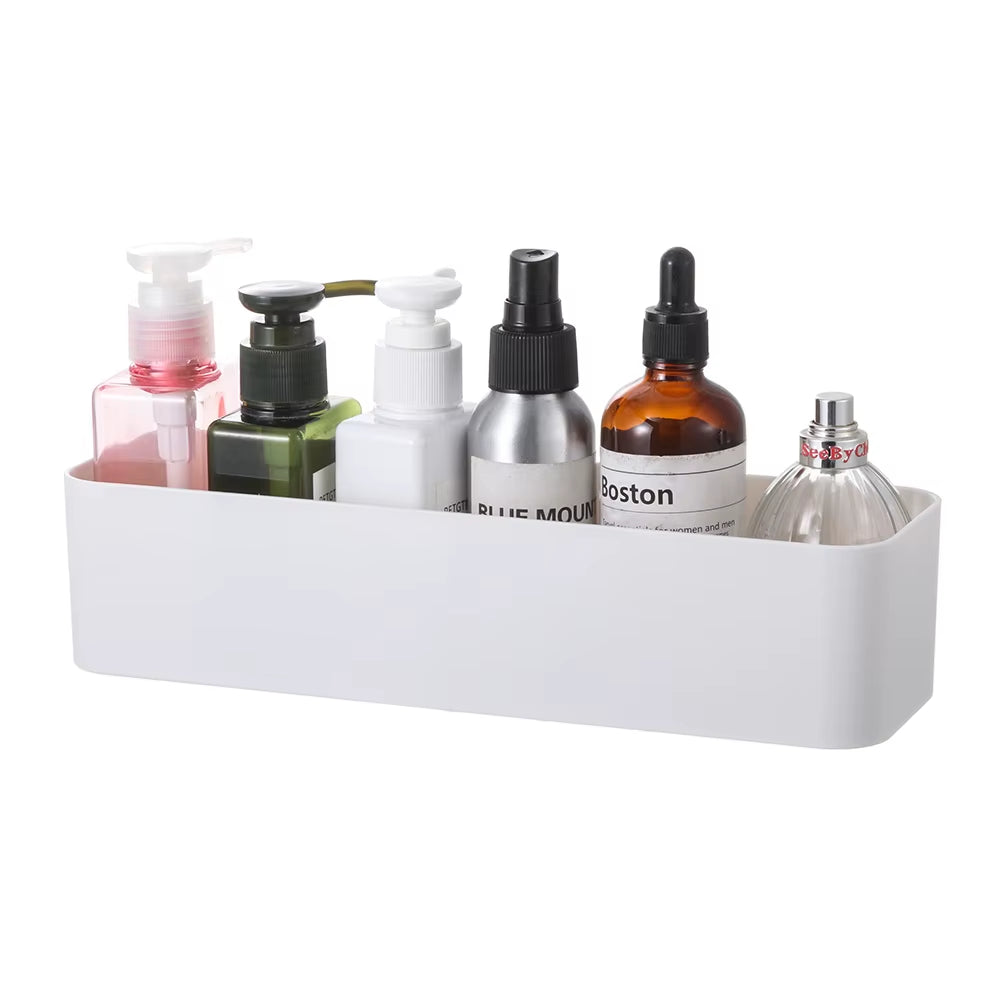 Wall Mounted Office Organizer Cosmetic Storage Box Bathroom Storage Rack Wall Shelf Stand Case School Office Stationery