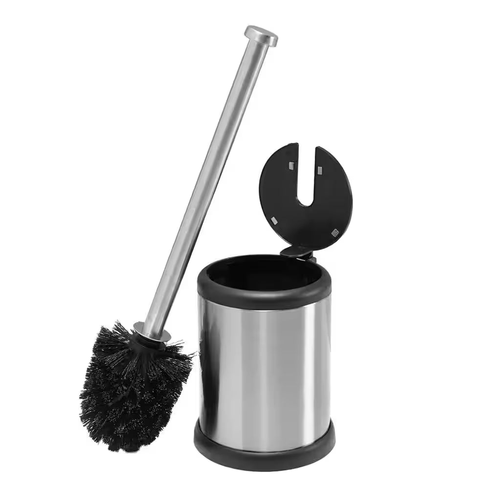 Self Closing Lid Stainless Steel Toilet Brush and Holder