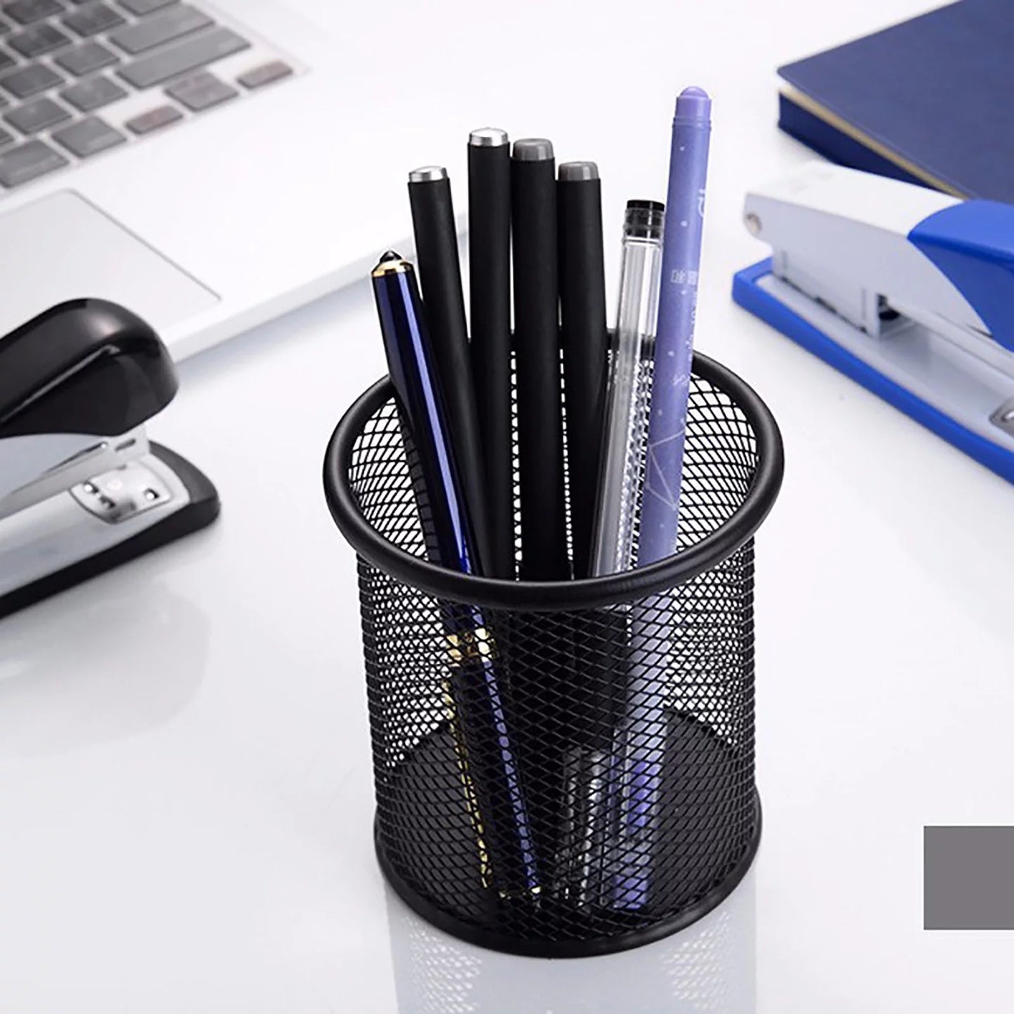 Back to Supplies, a Bucket of Multipurpose Office Desktop Storage Metal Multi-Function Office Pen Bucket