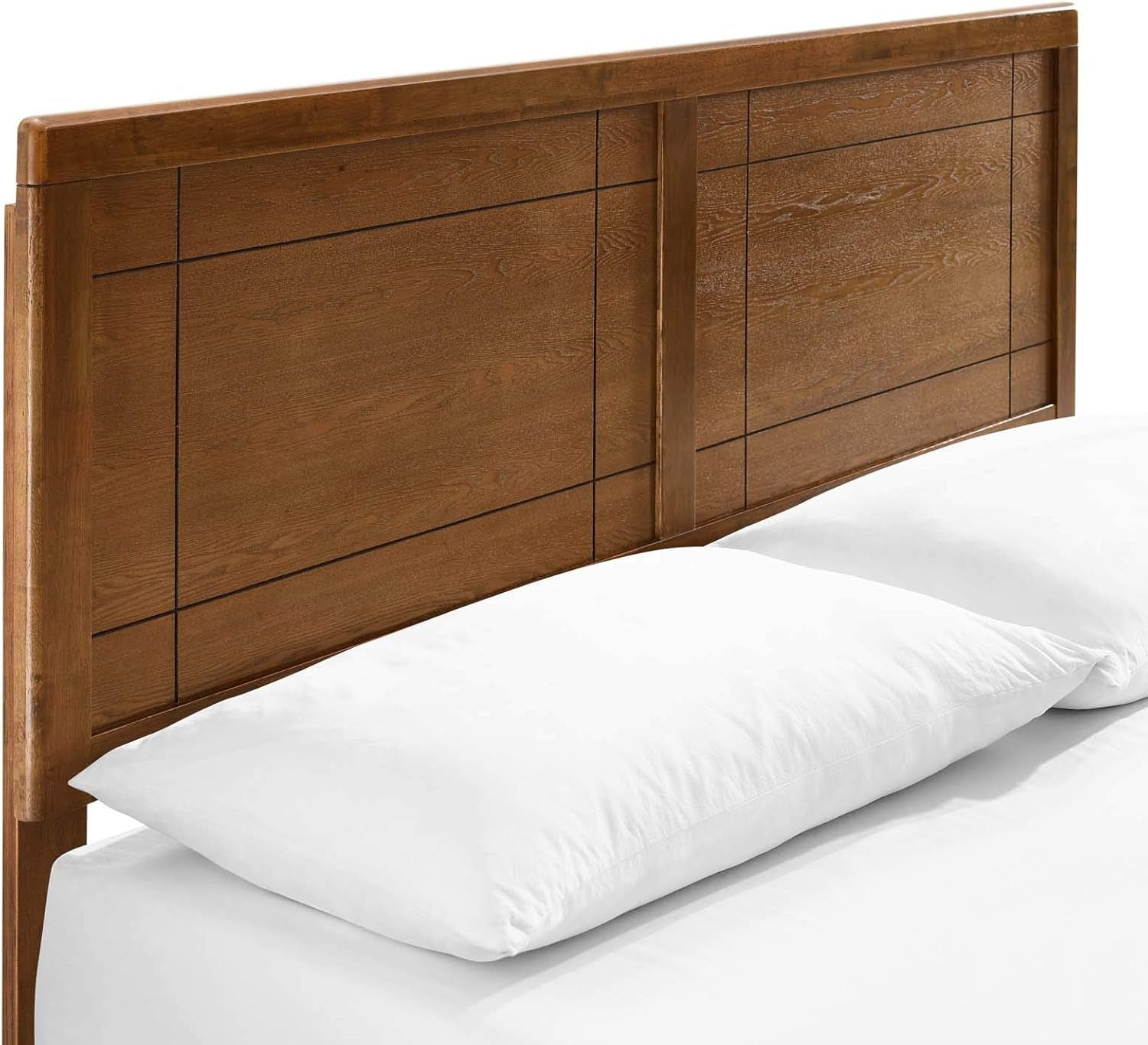 MOD-6382-WAL Marlee Queen Wood Platform Bed with Splayed Legs, Walnut