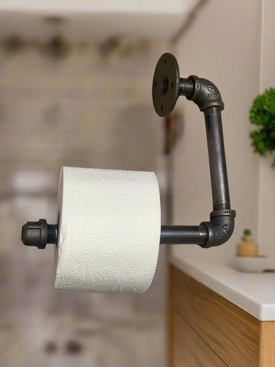 Custom Iron Pipe Wall Mounted Toilet Paper Holder