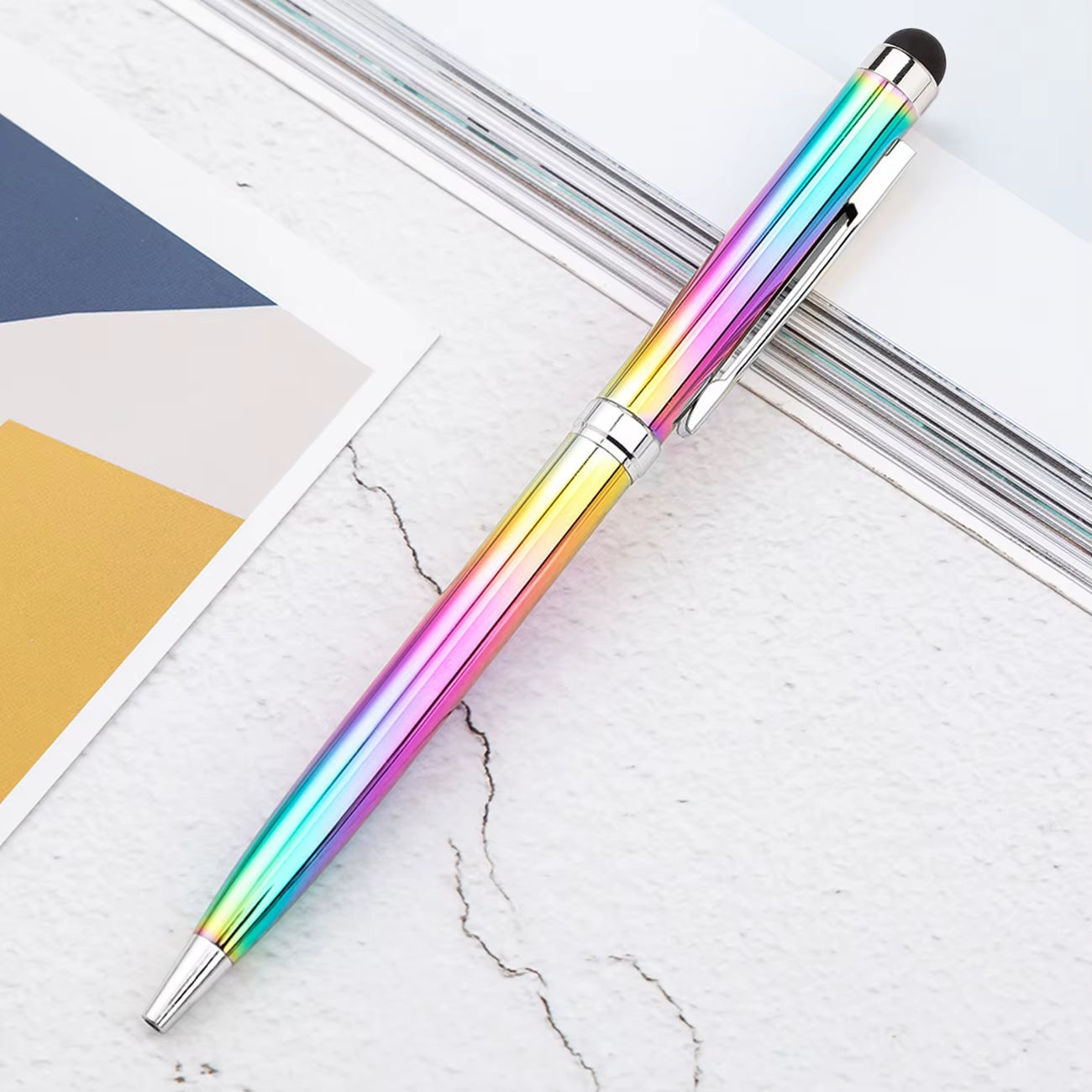 1PCS  Creative Multicolor Ballpoint Pen Business Metal Office Rotate Pens School Stationery Office Supplies