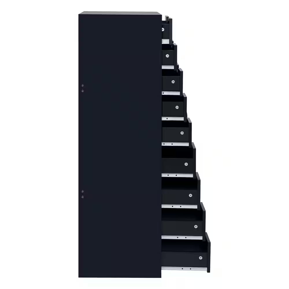 Black, 9-Drawer with Shelf, Office File Cabinets Wooden File Cabinets for Home Office Lateral File Cabinet