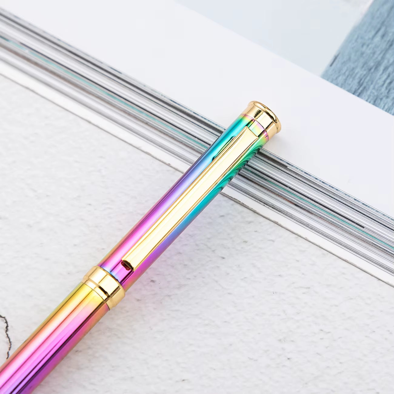 1PCS  Creative Multicolor Ballpoint Pen Business Metal Office Rotate Pens School Stationery Office Supplies