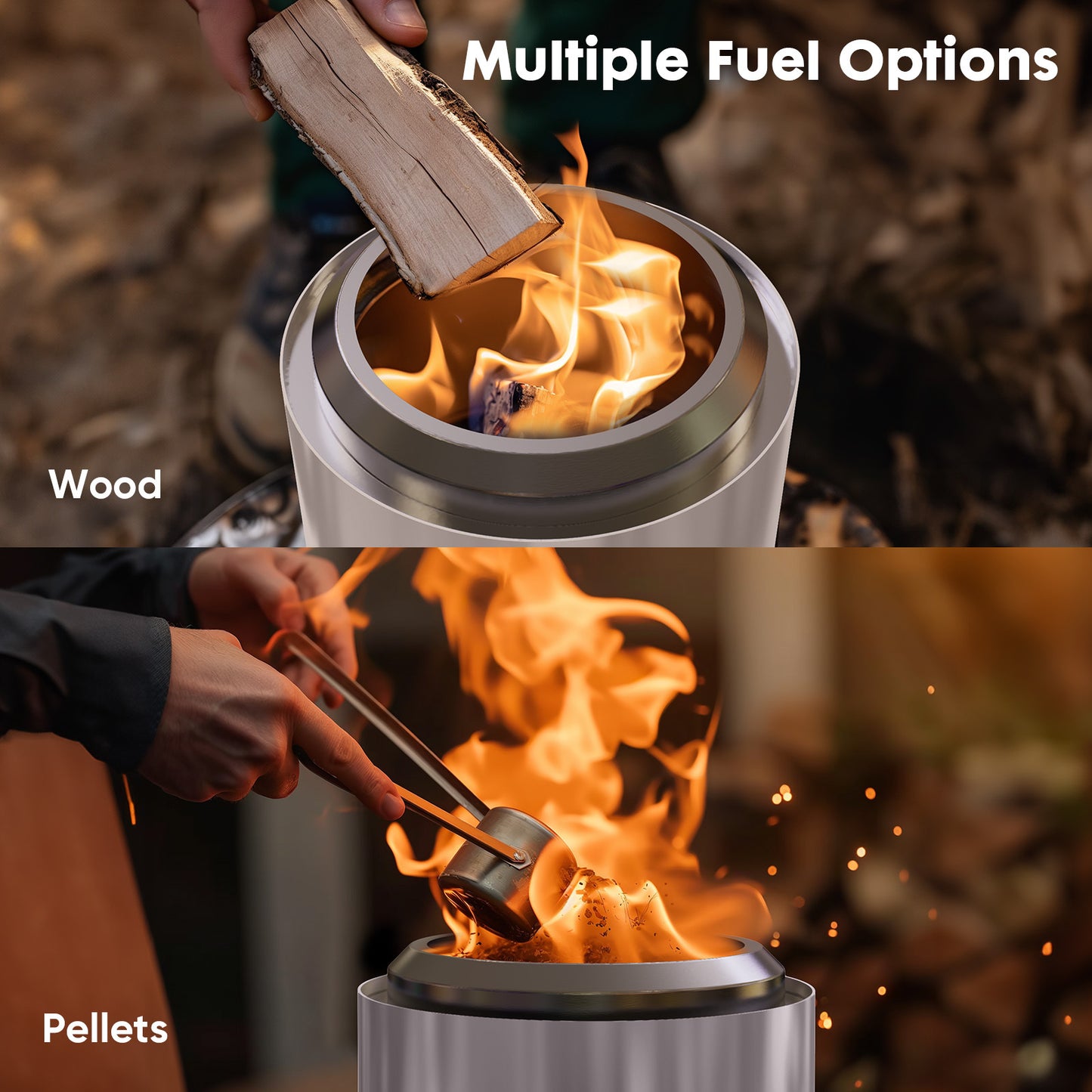 Smokeless Fire Pit, 304 Stainless Steel Tabletop Firepit Wood Pellets Burning Fire Pits For Camping