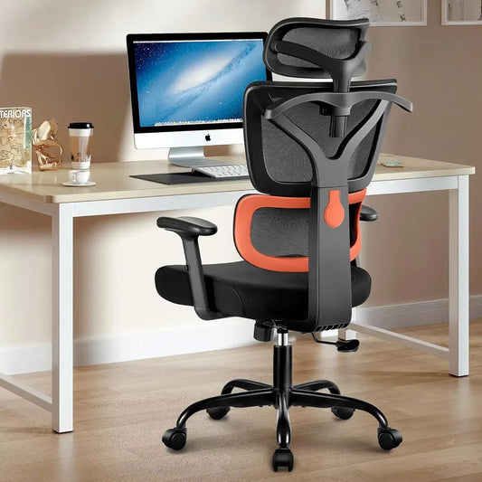 Office Chair, Ergonomic, with Reclining Comfort Office Chair, Lumbar Support, Breathable Office Chair and Adjustable Armrests