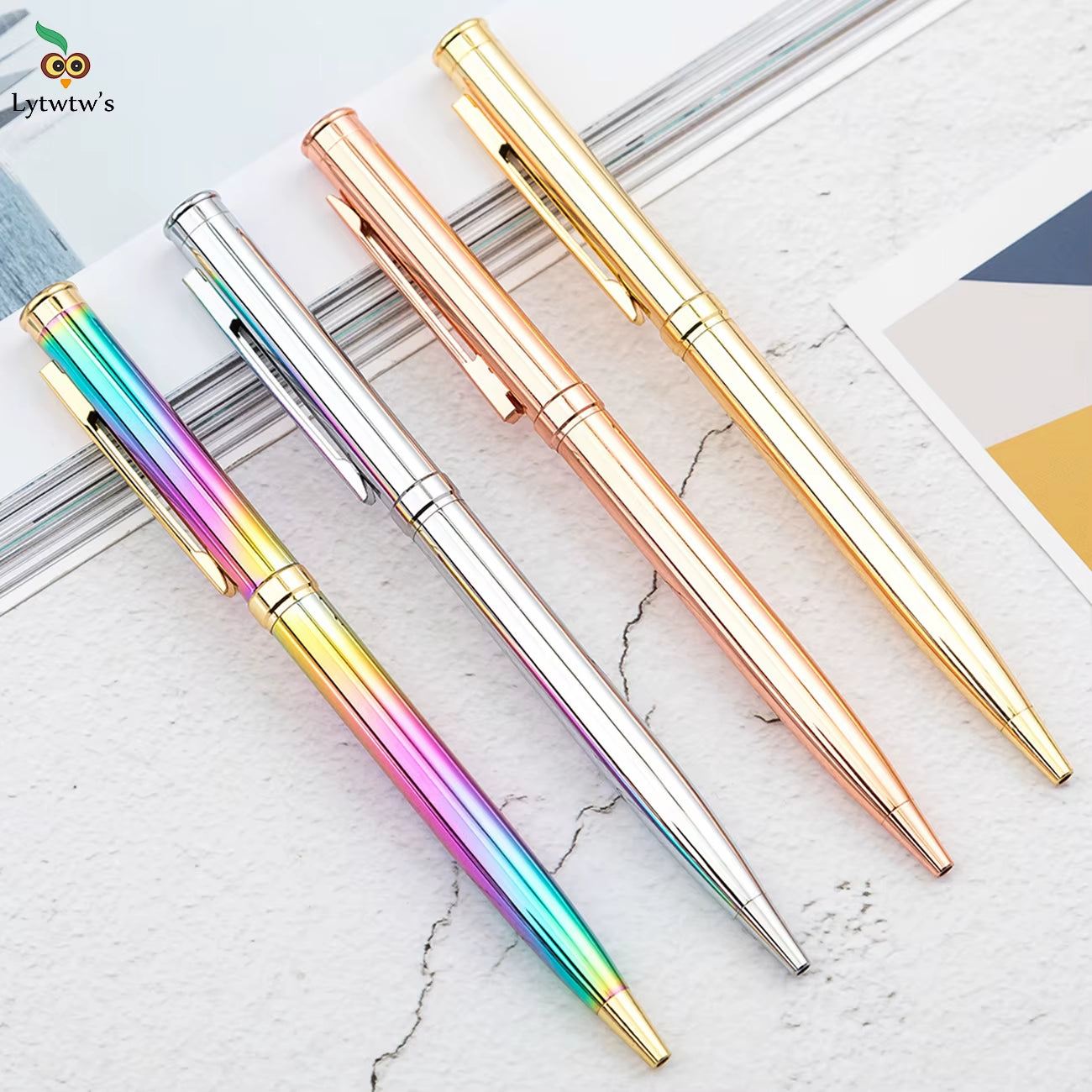 1PCS  Creative Multicolor Ballpoint Pen Business Metal Office Rotate Pens School Stationery Office Supplies