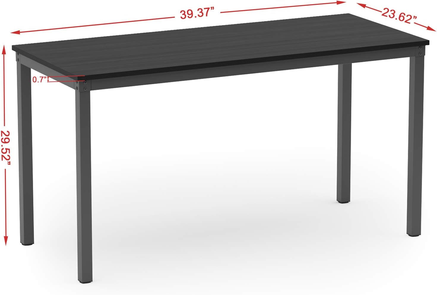 Computer Desk/Dining Table Office Desk Sturdy Writing Workstation for Home Office(39.37“, Black)