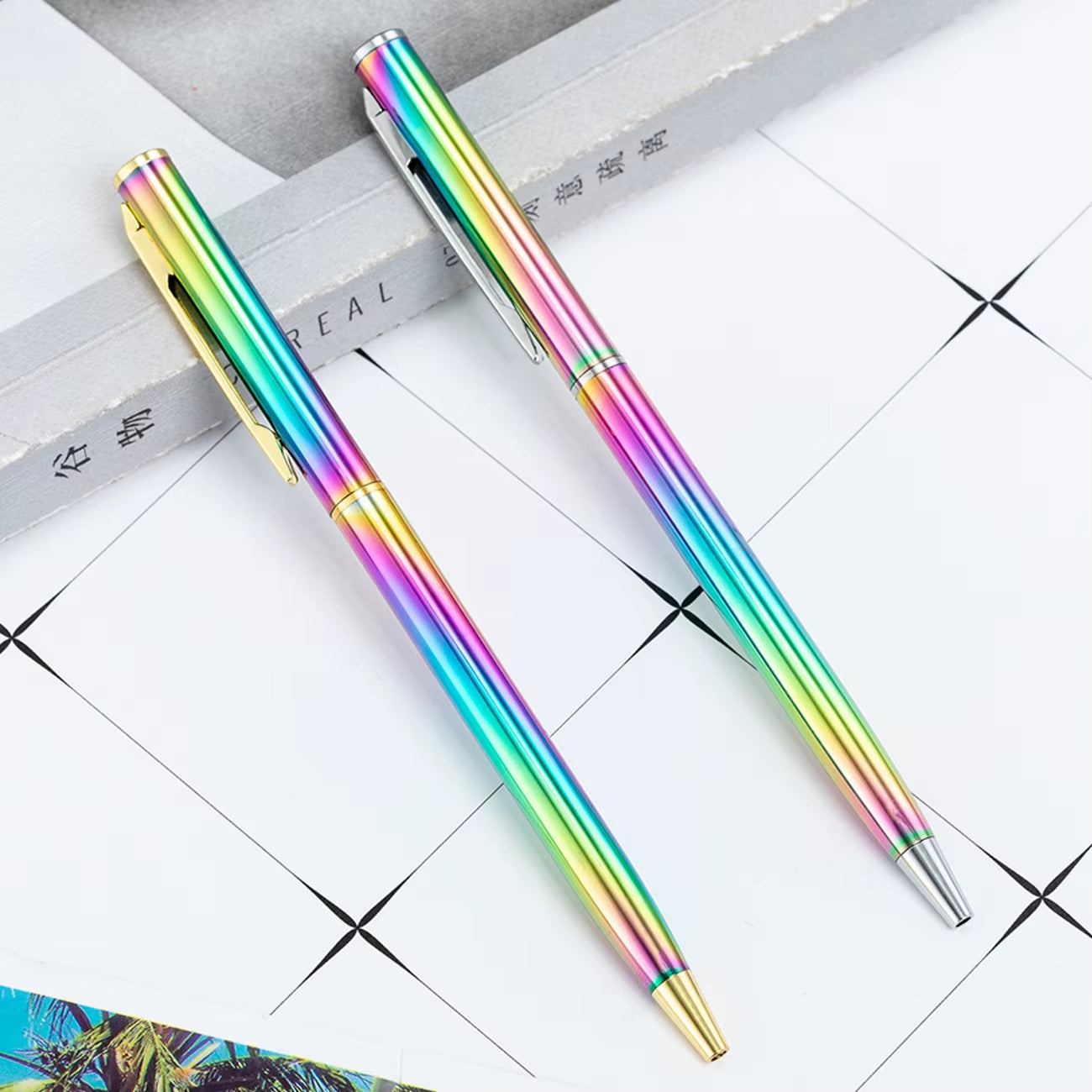 1 Piece  Creative Multicolor Ballpoint Pen Business Metal Office Rotate Pens School Stationery Office Supplies