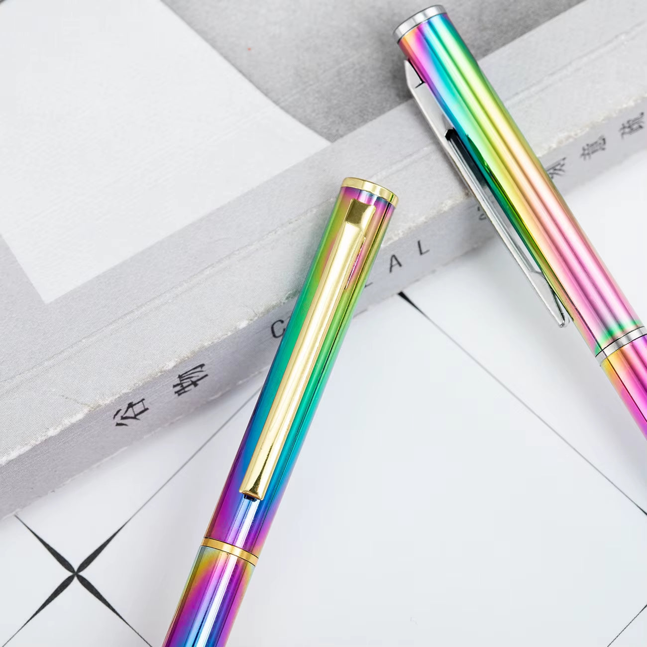 1 Piece  Creative Multicolor Ballpoint Pen Business Metal Office Rotate Pens School Stationery Office Supplies