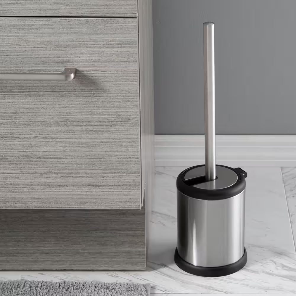 Self Closing Lid Stainless Steel Toilet Brush and Holder