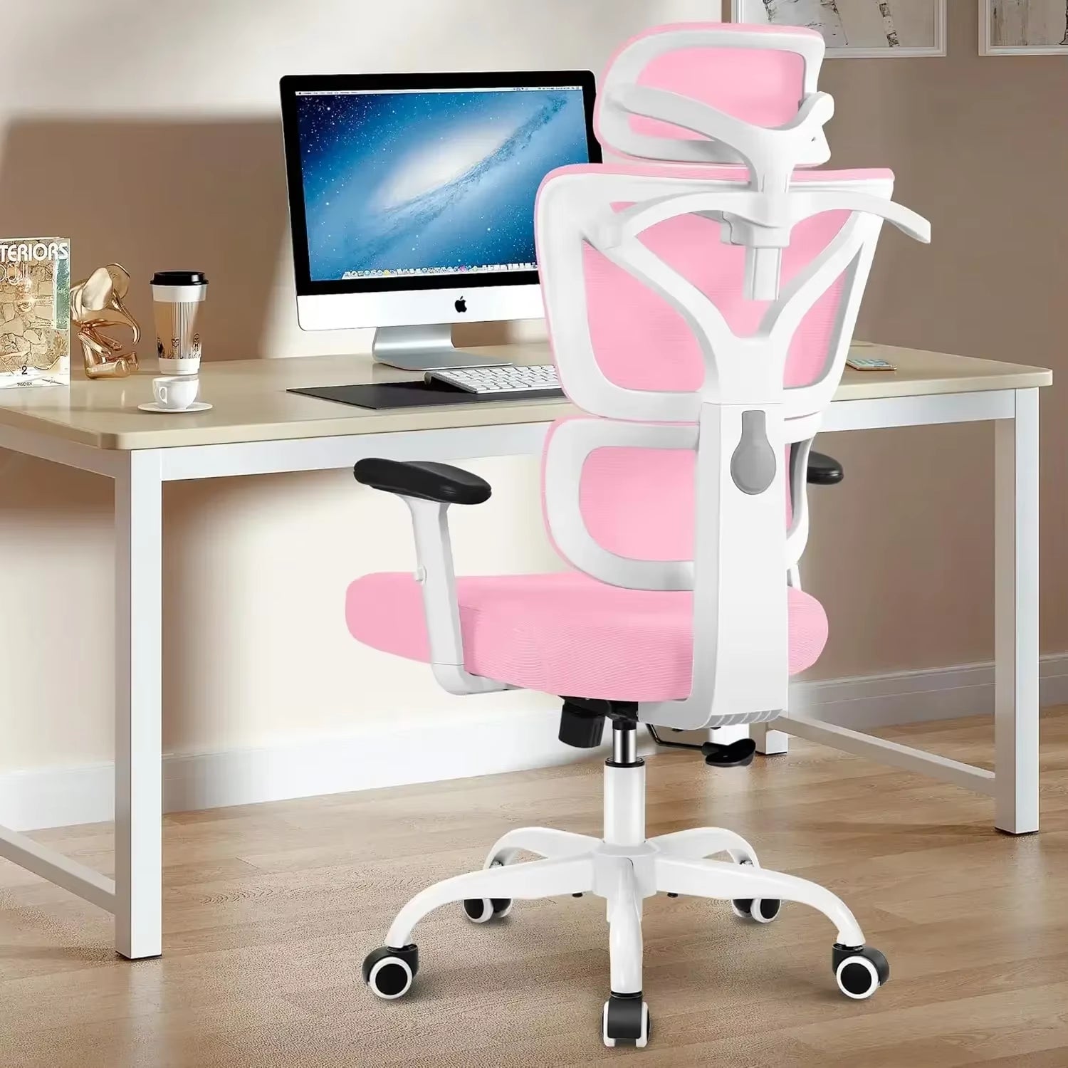 Office Chair, Ergonomic, with Reclining Comfort Office Chair, Lumbar Support, Breathable Office Chair and Adjustable Armrests